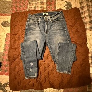 Good American Women's Blue Jeans with Star and Strips  Accents Like.new